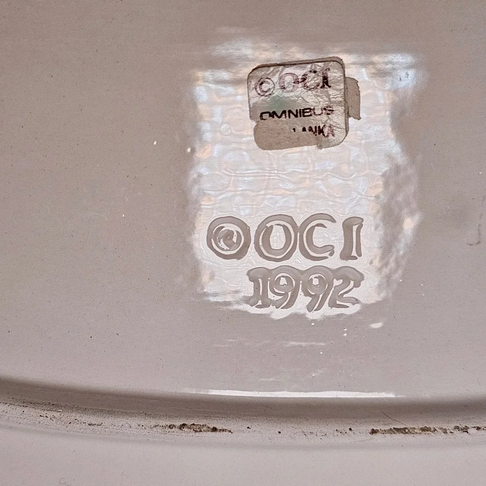 Vintage 90s OCI Omnibus Lizard‎ Gecko Weave Ceramic Oval Serving Platter 13 Inch